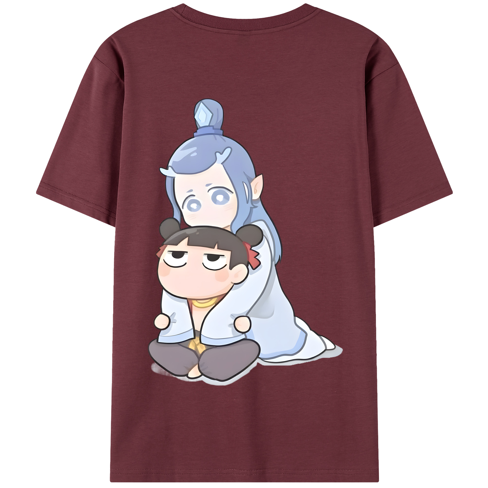 （画像用） Ne Zha 2 ナタ 魔童の大暴れ 綿100％半袖Tシャツ（背面プリント）